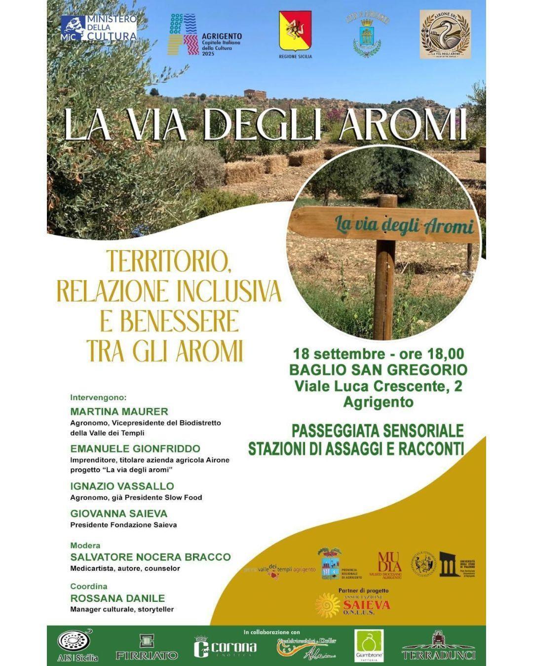 La Via degli Aromi: inclusività e benessere, percorsi immersivi (inizio ore 18:00)