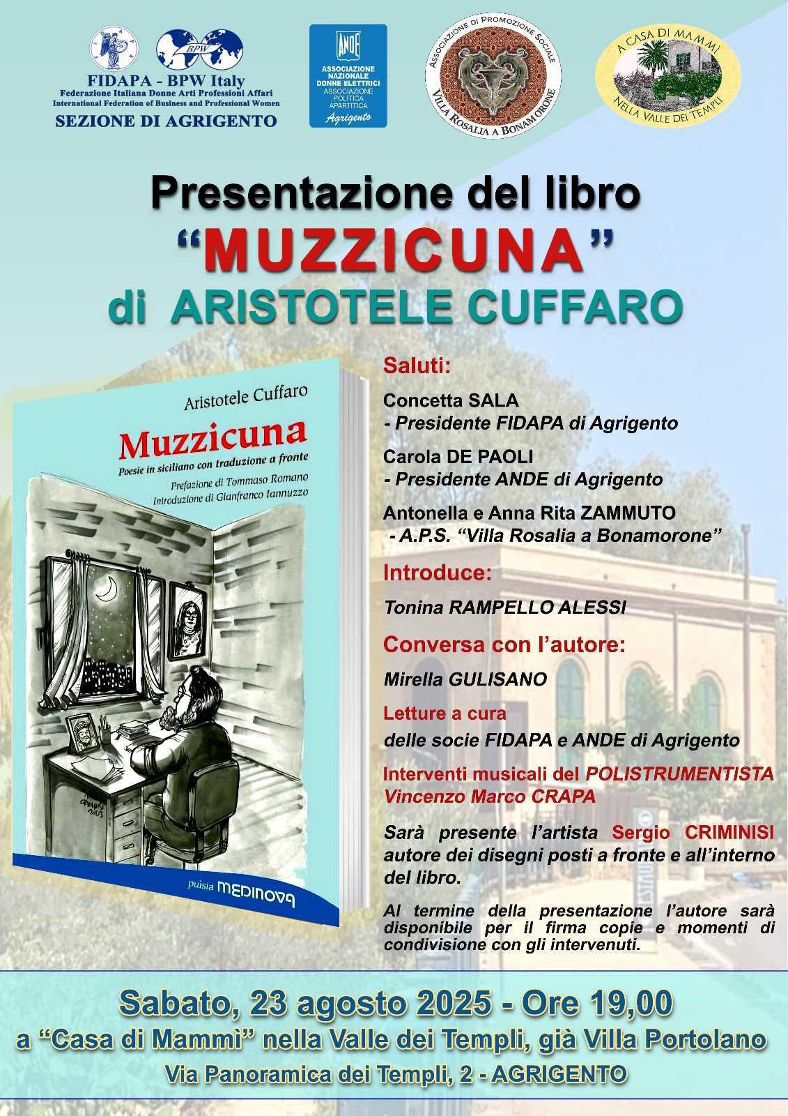 Presentazione del libro "Muzzicuna" di Aristotele Cuffaro (inizio ore 19.00)