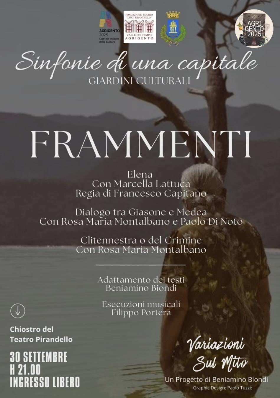 Sinfonie di una Capitale - Giardini Culturali "Frammenti" (inizio ore 21:00) Sinfonie di una Capitale - Giardini Culturali "Frammenti" (inizio ore 21:00)