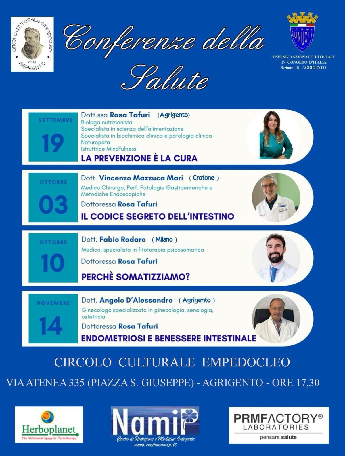 Conferenze della Salute - Il Codice Segreto dell'intestino (inizio ore 17.30)