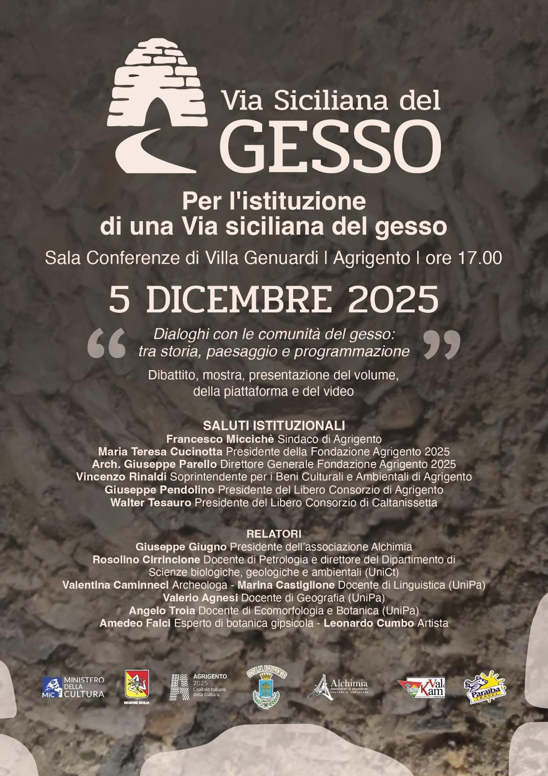 Via Siciliana del Gesso - Per l'istituzione di una Via siciliana del gesso (inizio ore 17.00)