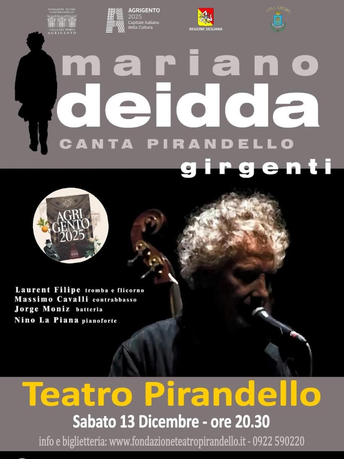 Mariano Deidda canta Pirandello (start h. 20.30)
