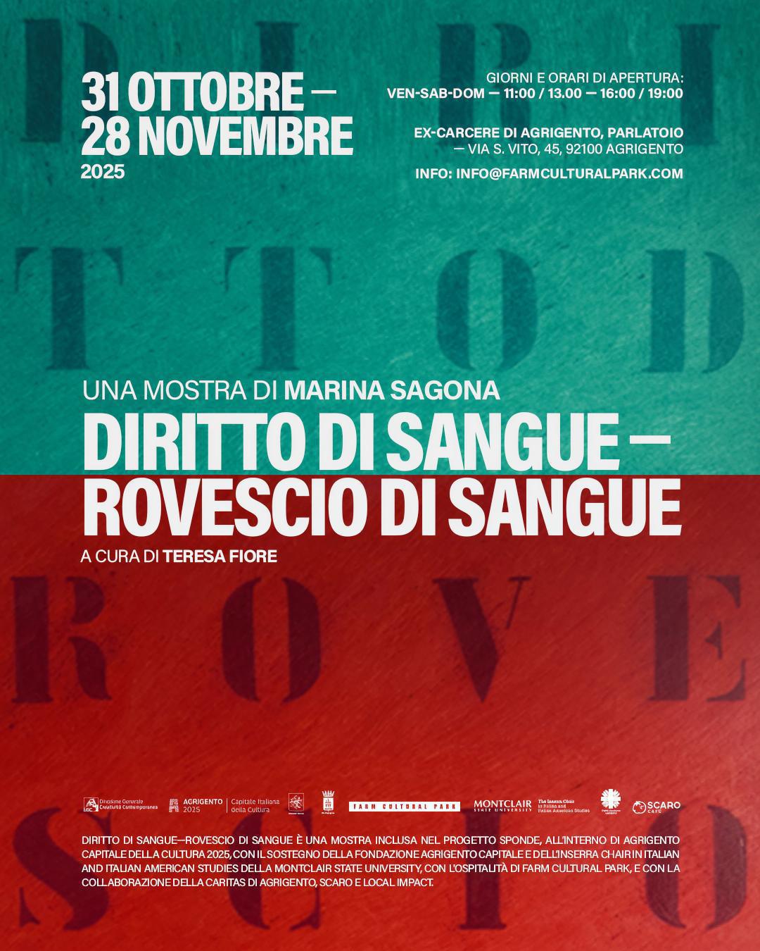 Diritto di sangue - Rovescio di sangue - una Mostra di Marina Sagona