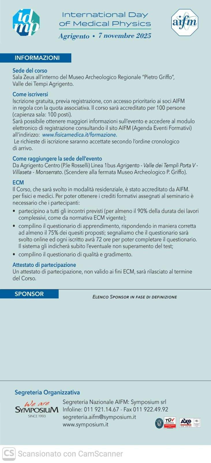 Medical Physics and Emerging Technologies: Ishaping the Next Decade (dalle ore 9.00)