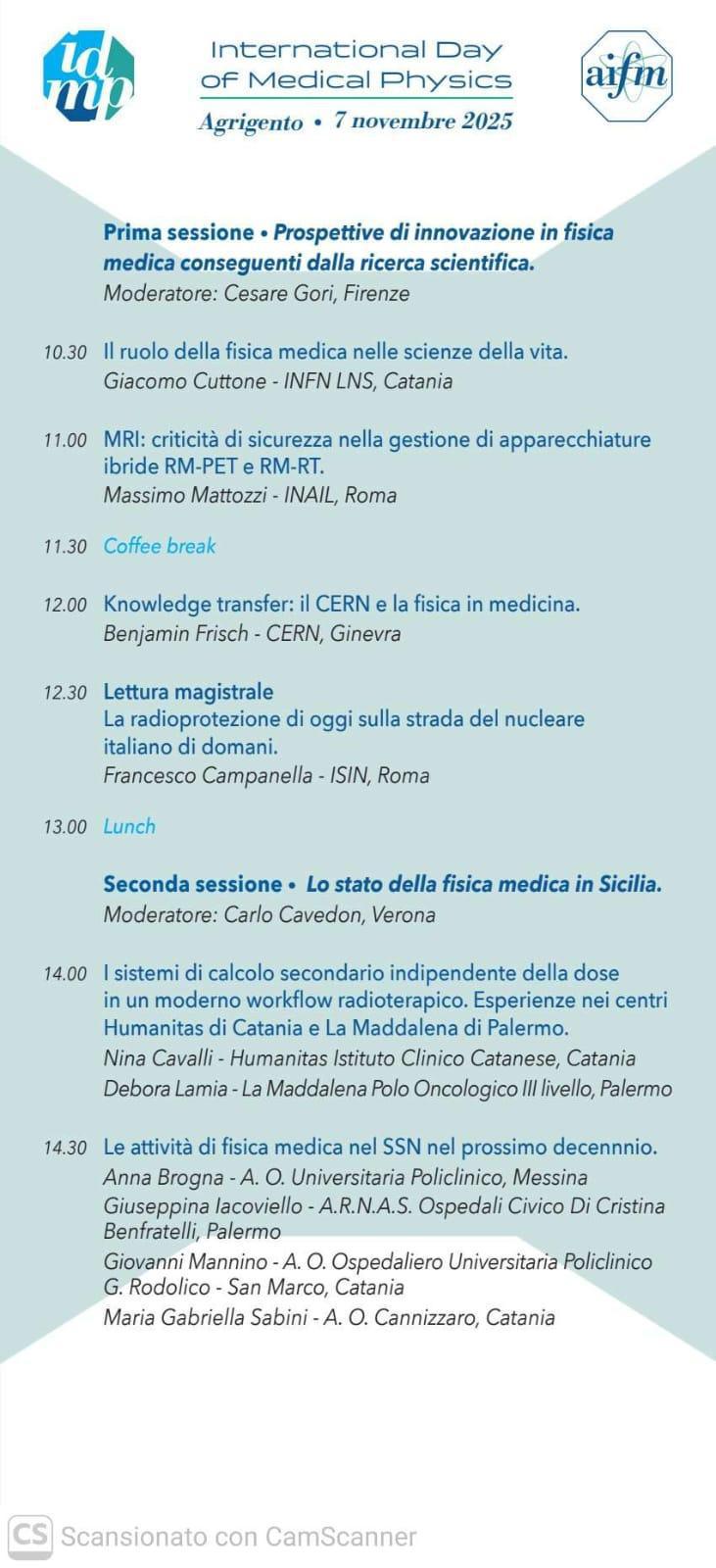 Medical Physics and Emerging Technologies: Ishaping the Next Decade (dalle ore 9.00)