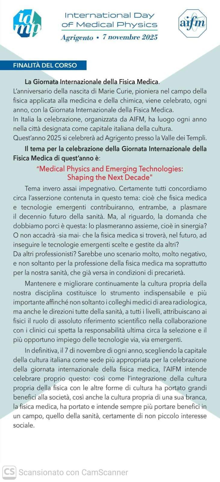 Medical Physics and Emerging Technologies: Ishaping the Next Decade (dalle ore 9.00)