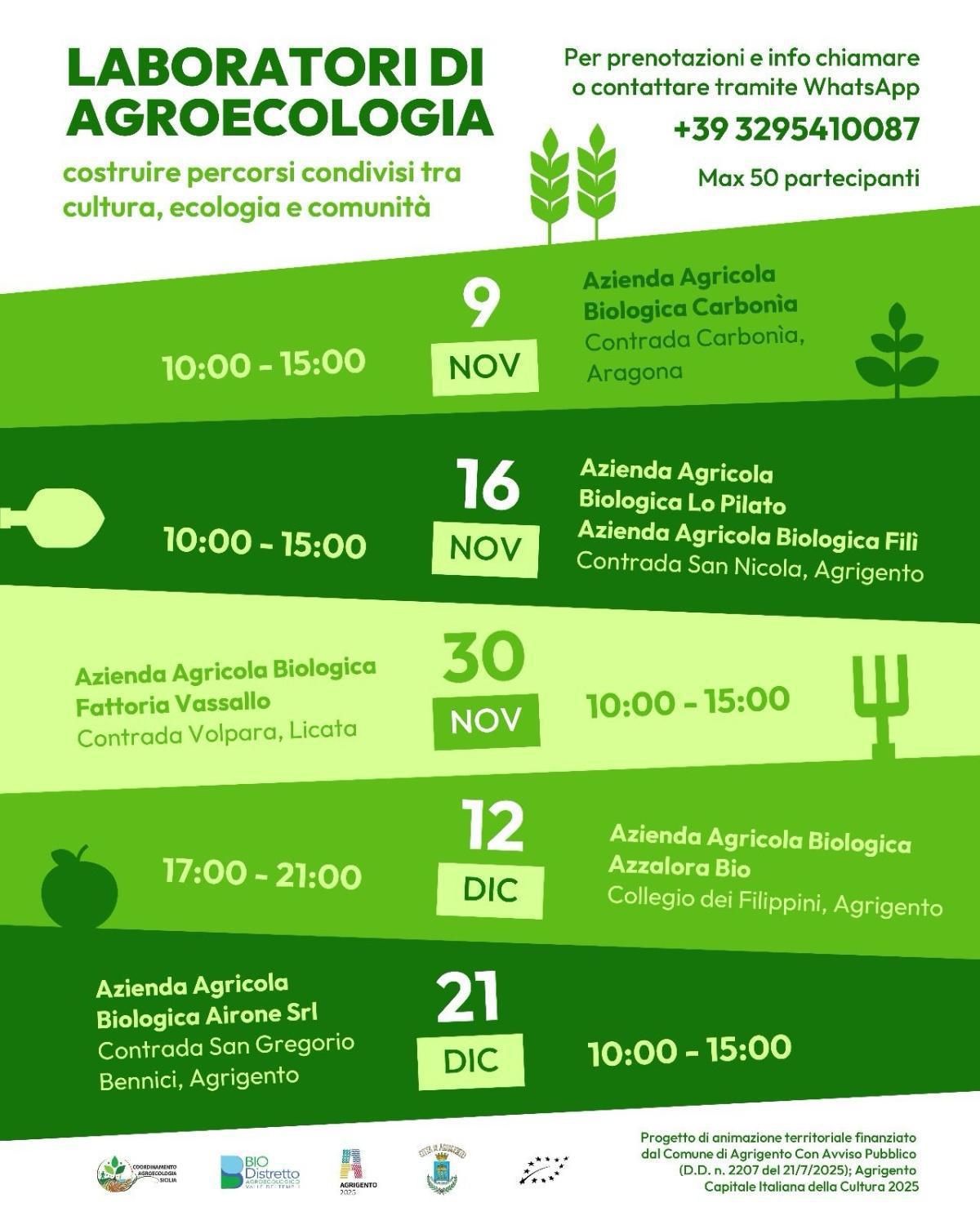 Laboratori di Agroecologia: costruire percorsi condivisi tra cultura, ecologia e comunità (inizio ore 10.00)
