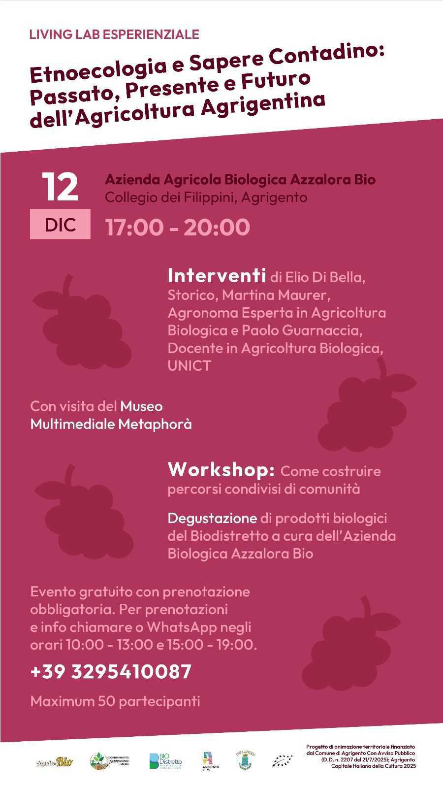 Laboratori di Agroecologia: costruire percorsi condivisi tra cultura, ecologia e comunità (inizio ore 17.00)