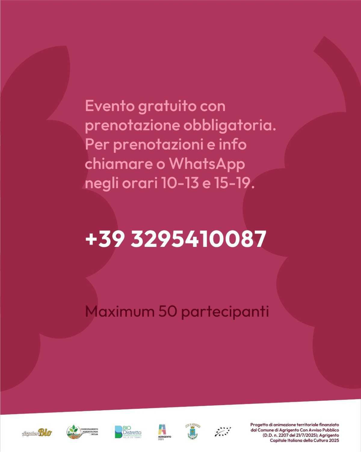 Laboratori di Agroecologia: costruire percorsi condivisi tra cultura, ecologia e comunità (inizio ore 17.00) Laboratori di Agroecologia: costruire percorsi condivisi tra cultura, ecologia e comunità (inizio ore 17.00)