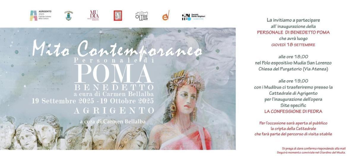 Inaugurazione "Mito Contemporaneo" Personale di Poma Benedetto (inizio ore 18.00)