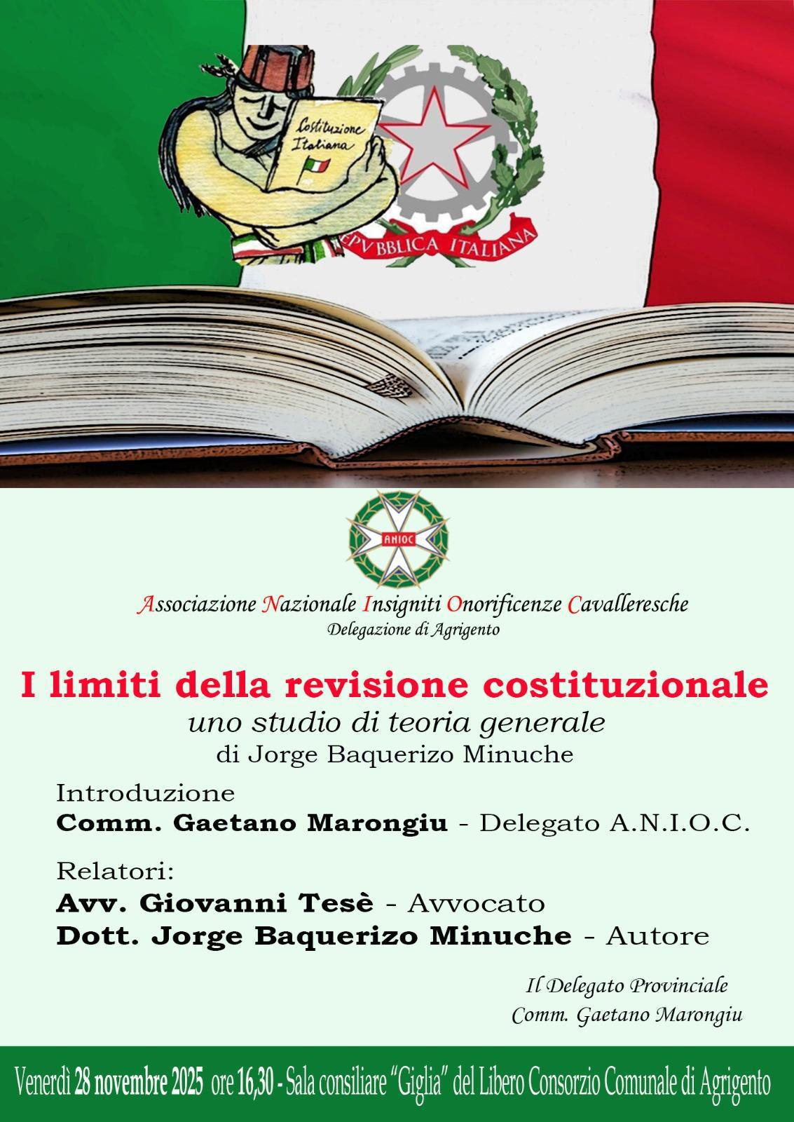 "I limiti della revisione costituzionale" uno studio di teoria generale di Jorge Baquerizo Minuche (inizio ore 16.30)