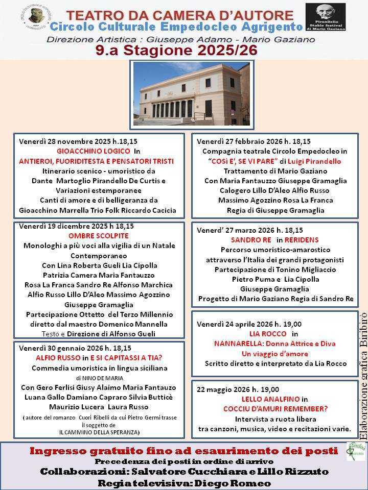 "Ombre scolpite" Monologhi a più voci alla vigilia di un Natale Contemporaneo (start h. 18.15) 