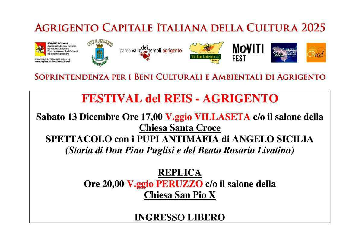 Spettacolo con i Pupi Antimafia di Angelo Sicilia: Don P. Puglisi, e Beato Livatino (inizio ore 20.00)