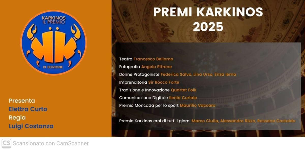 Gran Galà delle Eccellenze per la consegna dei Premi Karkinos 2025 (inizio ore 20.30)