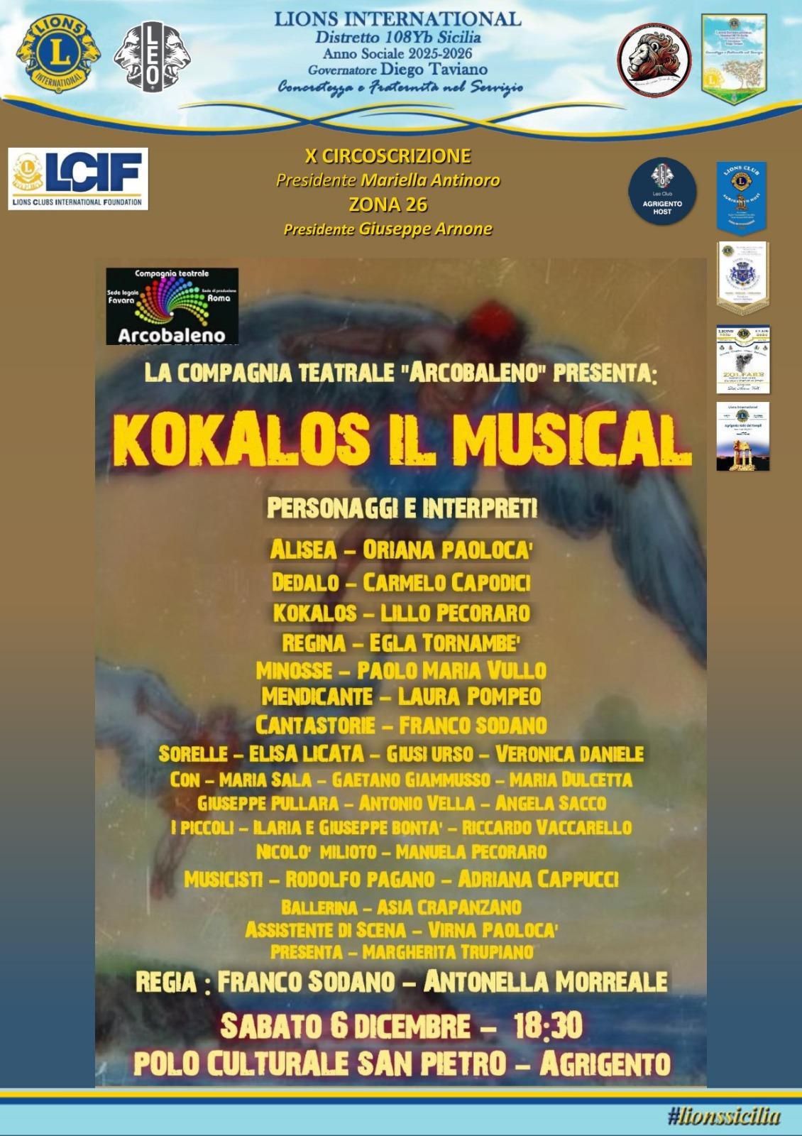 Kokalos il Musical (inizio ore 18.30)