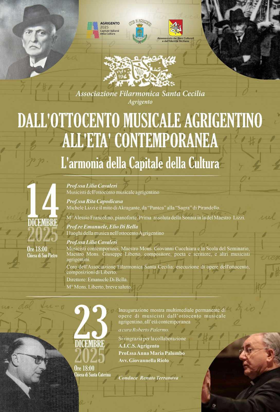 Dall'Ottocento Musicale Agrigentino all'Età Contemporanea - L'armonia della Capitale della Cultura (inizio ore 18.00)