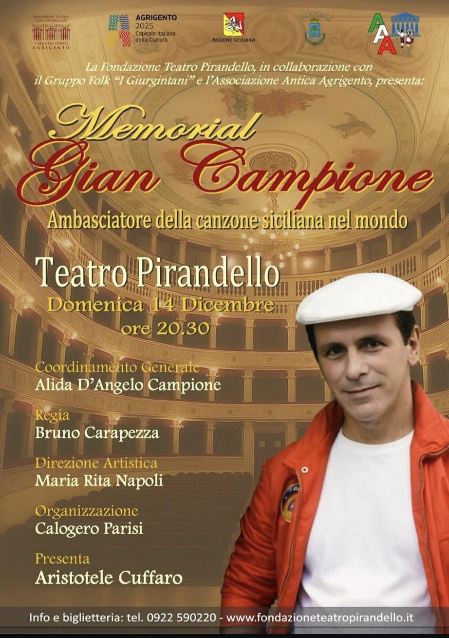 Memorial Gian Campione - Ambasciatore della canzone siciliana nel mondo (inizio ore 20.30)