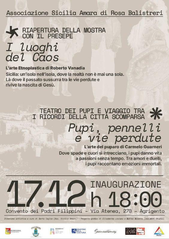 Mostra "I luoghi del Caos" - "Pupi, pennelli e vie perdute" (inaugurazione ore 18.00)