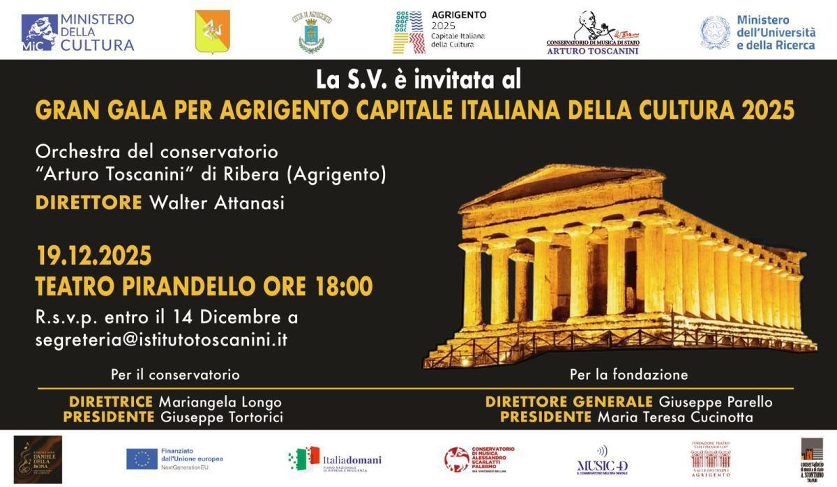 Gran Gala per Agrigento Capitale Italiana della Cultura 2025 (inizio ore 18.00)