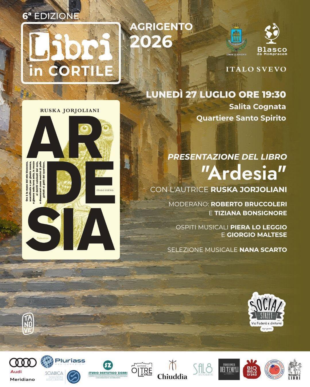 “Libri in Cortile” presentazione del libro "Ardesia" (inizio ore 19.30)
