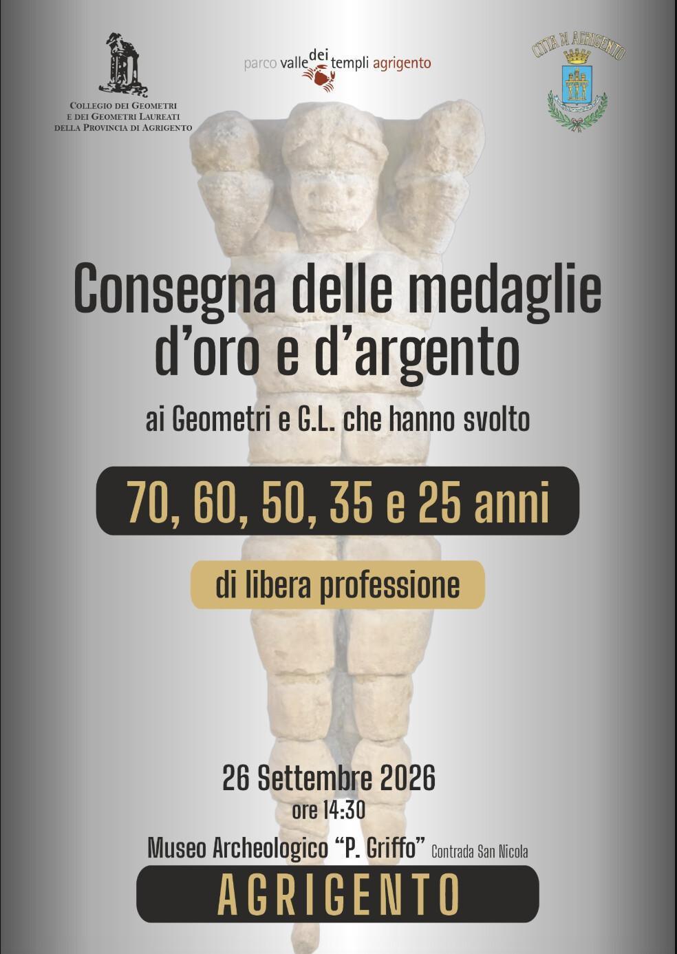 Consegna delle medaglie d'oro e d'argento (h. 14:30)