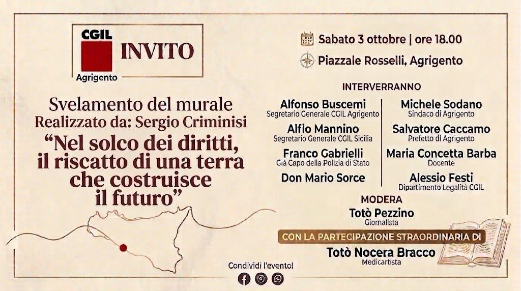 Svelamento del murales di Sergio Criminisi (h.18:00) Svelamento del murales di Sergio Criminisi (h.18:00)
