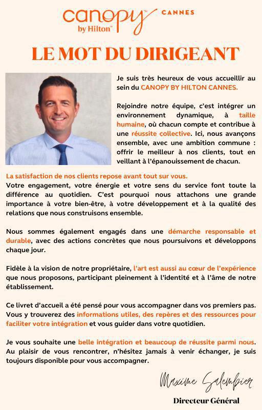 Le mot du dirigeant 
