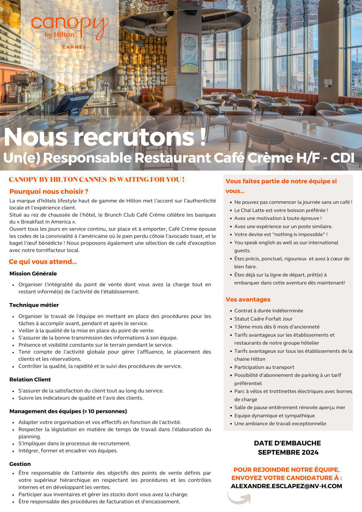 Nos postes à pourvoir !