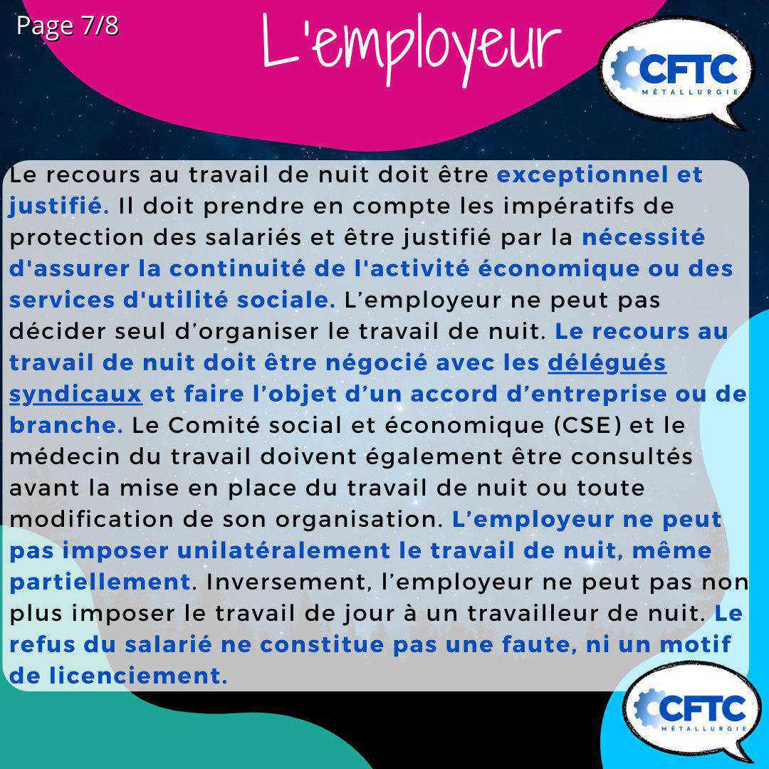 Le saviez-vous ? Le travail de nuit Le saviez-vous ? Le travail de nuit