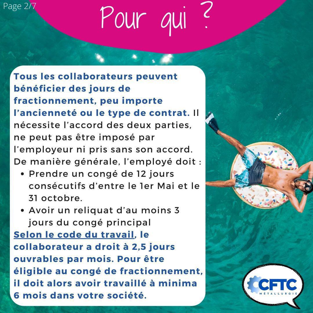đ€Le saviez-vous ? Le congĂ© de fractionnement. đ€Le saviez-vous ? Le congĂ© de fractionnement.