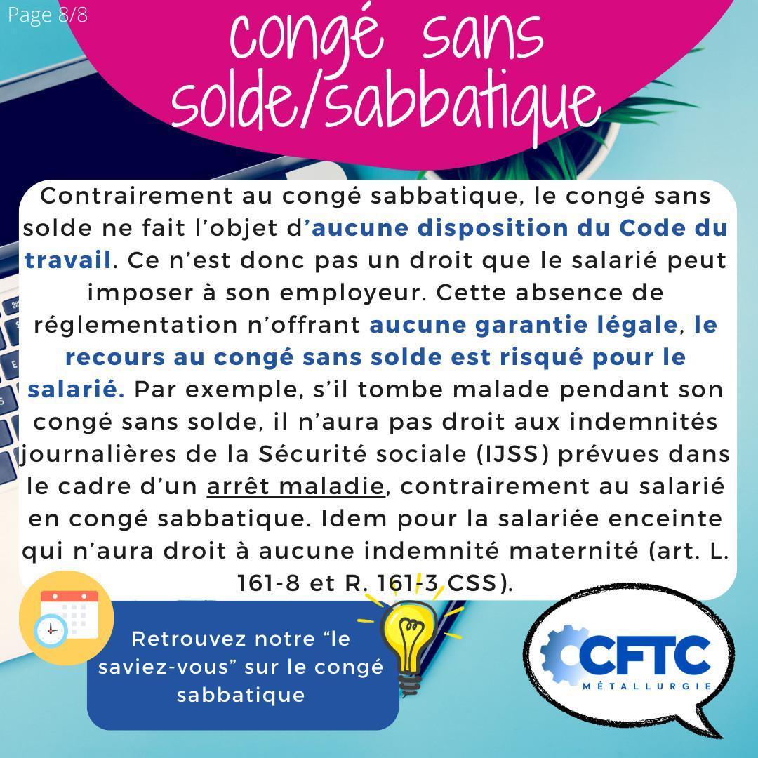 Le saviez-vous ? Le congé sans solde 🤓📅 Le saviez-vous ? Le congé sans solde 🤓📅