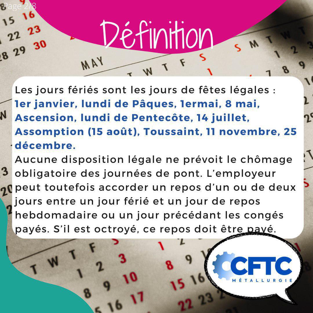 Le saviez-vous ? Les ponts et jours feriés Le saviez-vous ? Les ponts et jours feriés