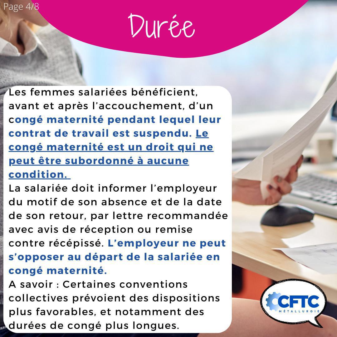 Le congé maternité Le congé maternité