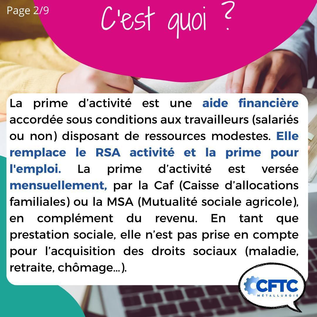 La prime d'activité La prime d'activité