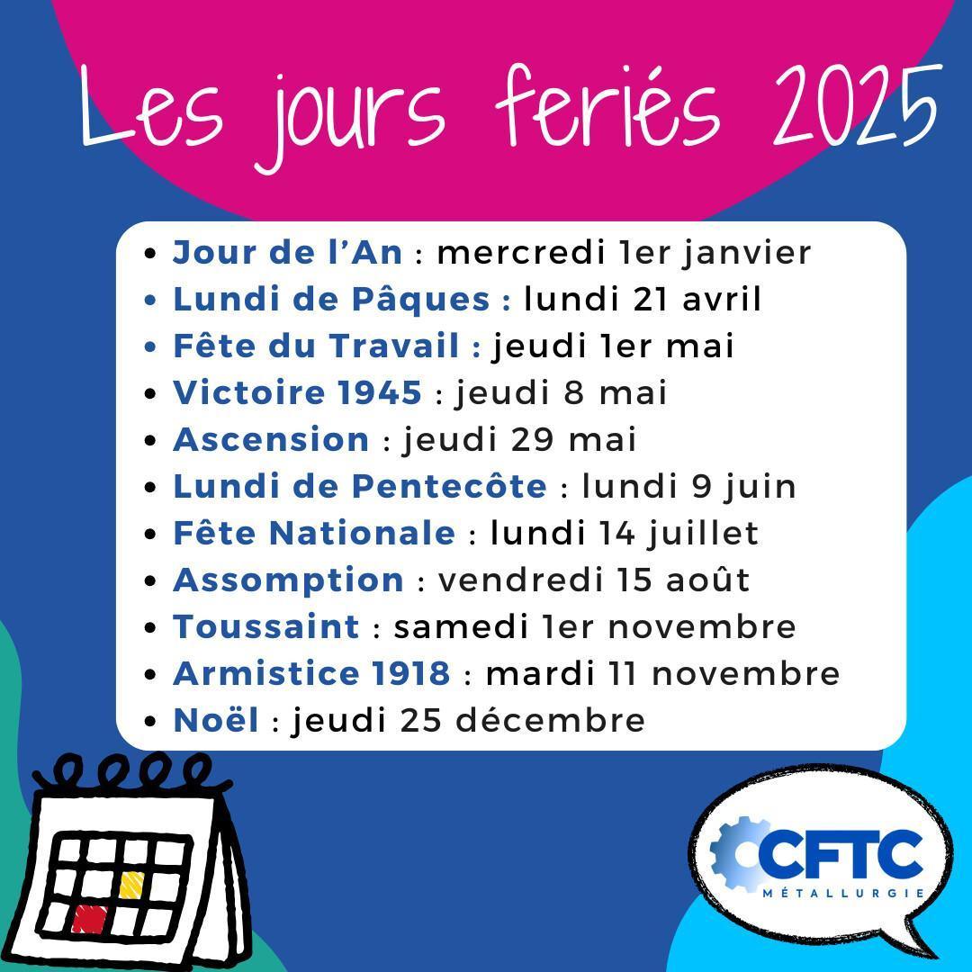 Les jours feriés en 2025 🗓️ Les jours feriés en 2025 🗓️
