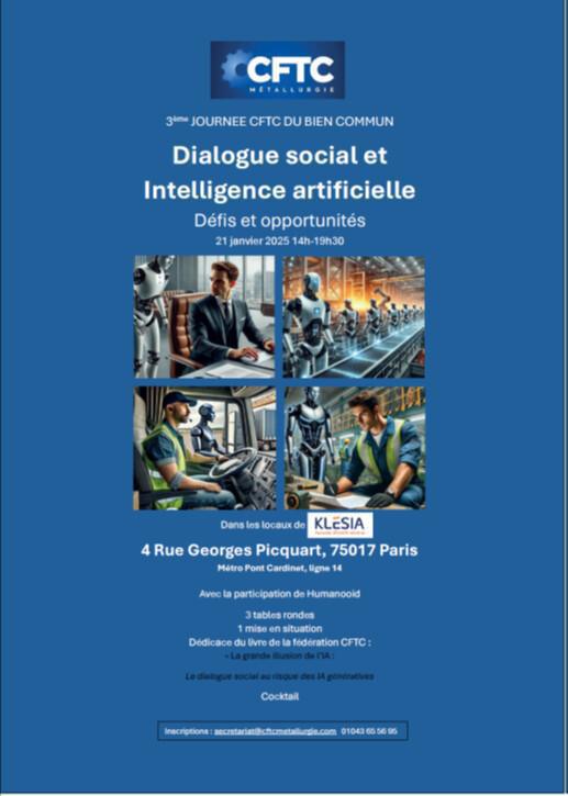 Journée CFTC du Bien commun : Intelligence artificielle et dialogue social