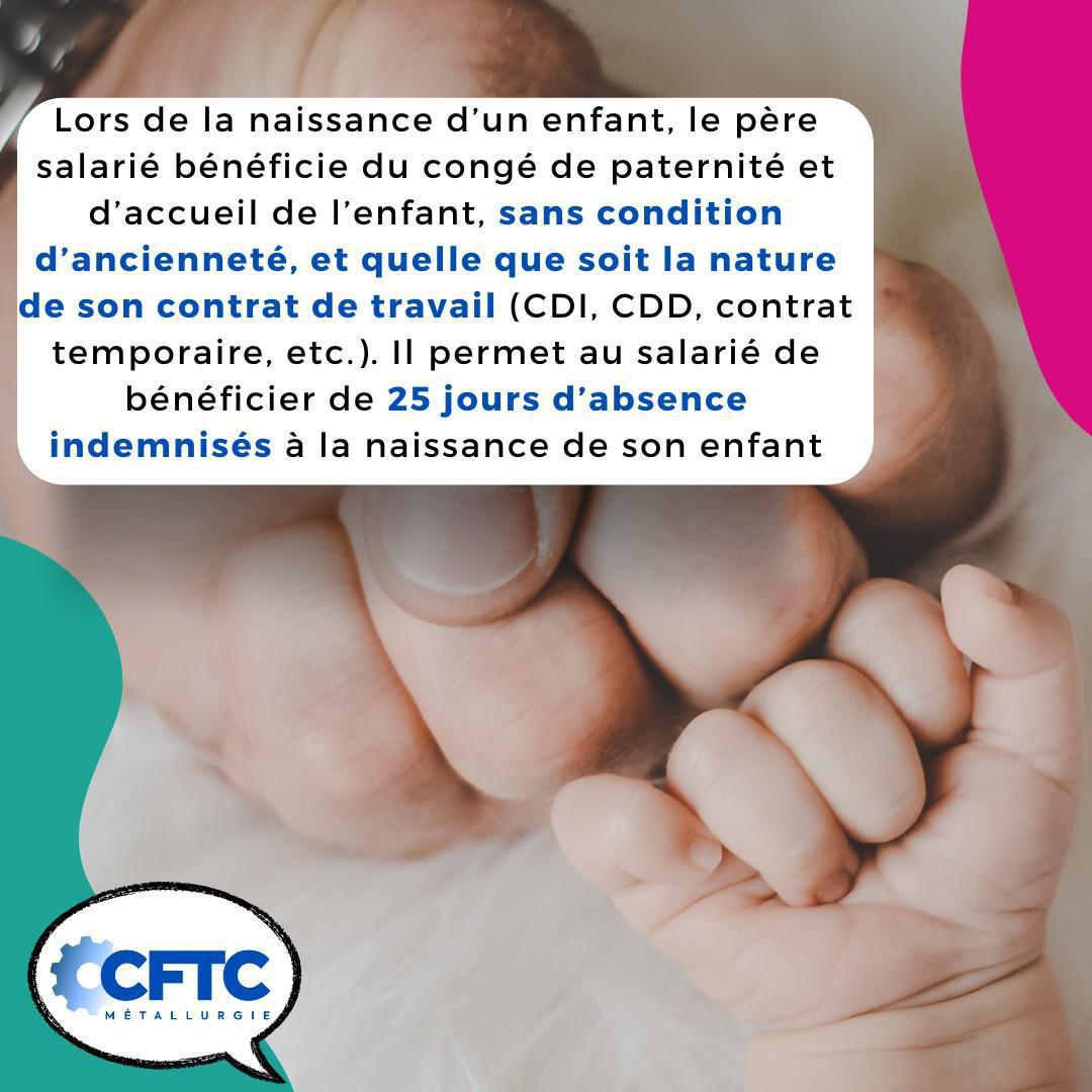 Le congé paternité et l'accueil à l'enfant Le congé paternité et l'accueil à l'enfant