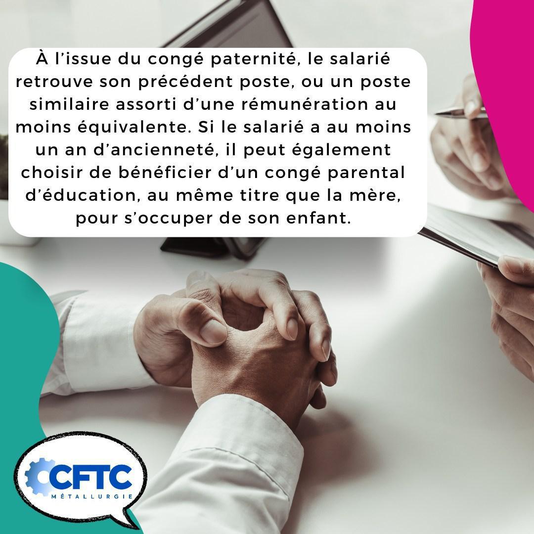 Le congé paternité et l'accueil à l'enfant Le congé paternité et l'accueil à l'enfant