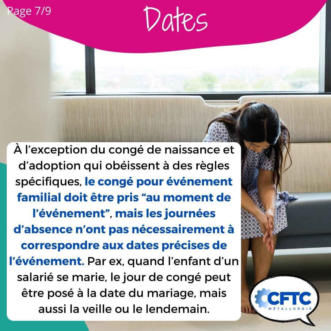 Le congé pour événement familial Le congé pour événement familial