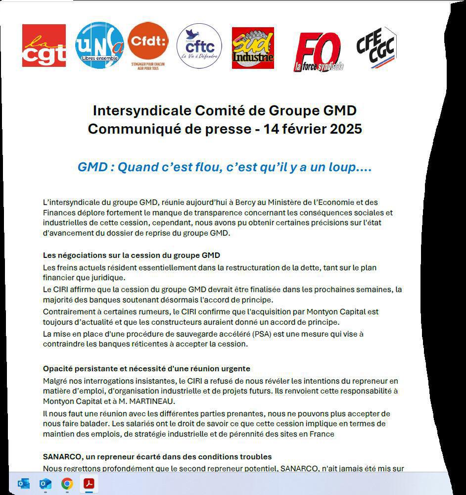 Cession du groupe GMD : les salariés déplorent le manque d’informations