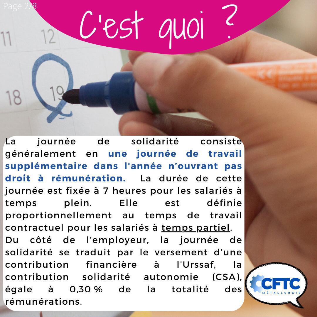 La journée de solidarité La journée de solidarité