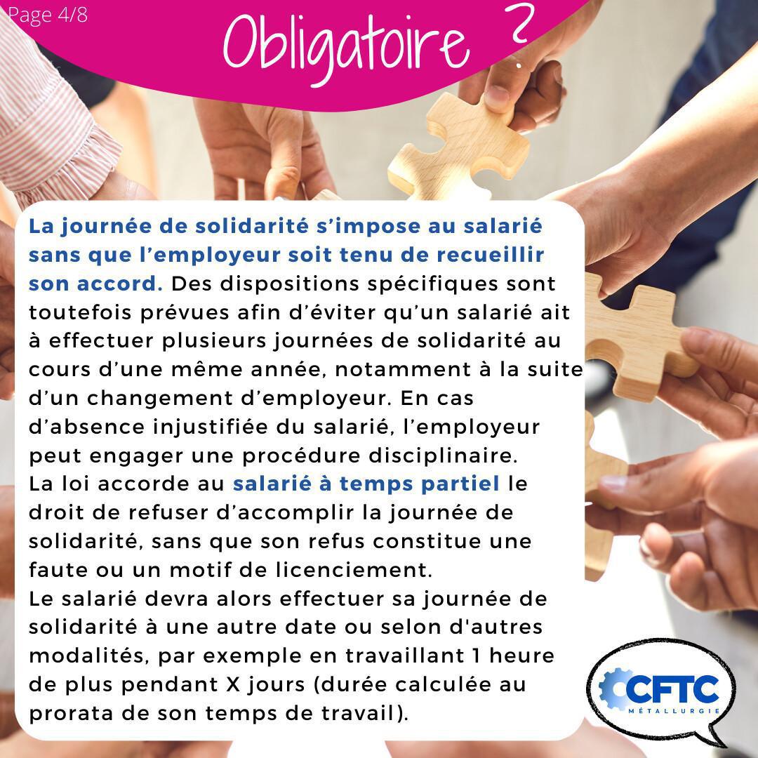 La journée de solidarité La journée de solidarité