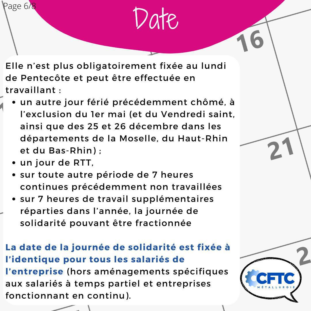 La journée de solidarité La journée de solidarité