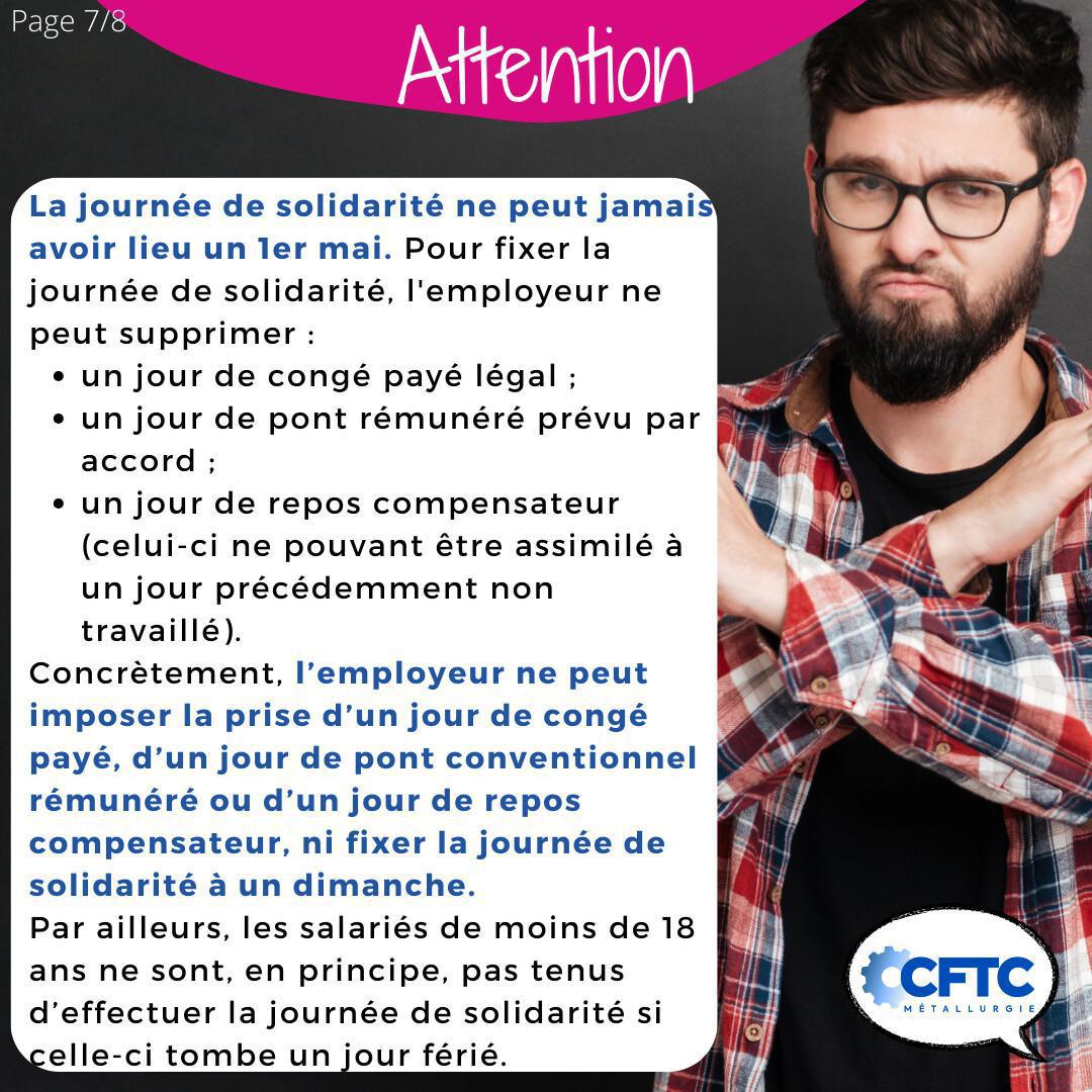 La journée de solidarité La journée de solidarité