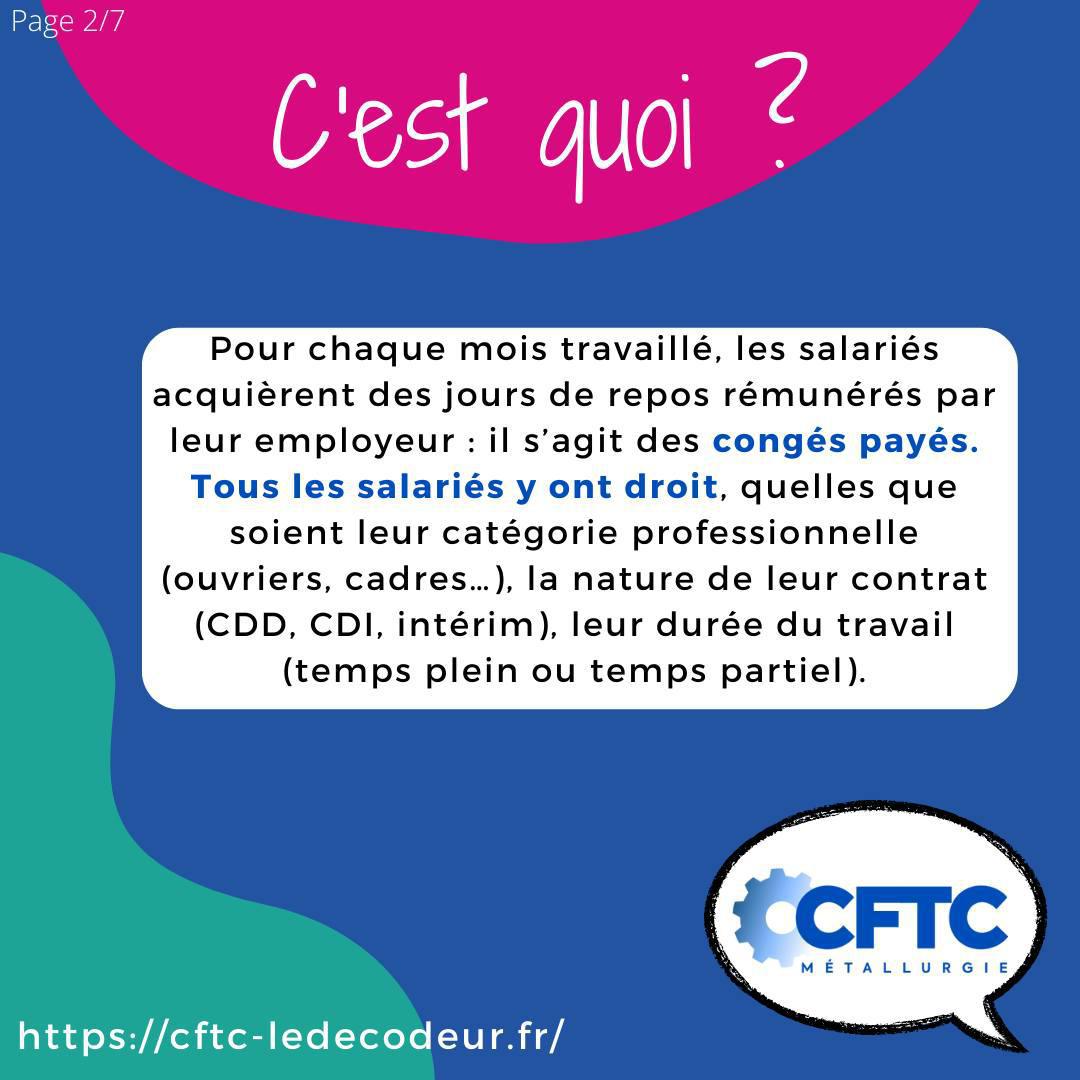 Les congés payés Les congés payés