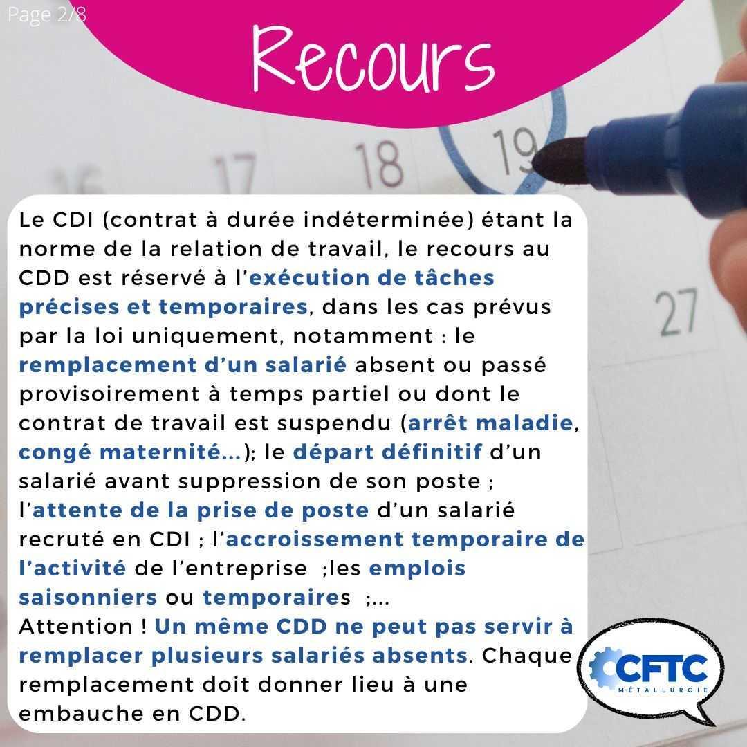 Le contrat à durée déterminée (CDD) Le contrat à durée déterminée (CDD)