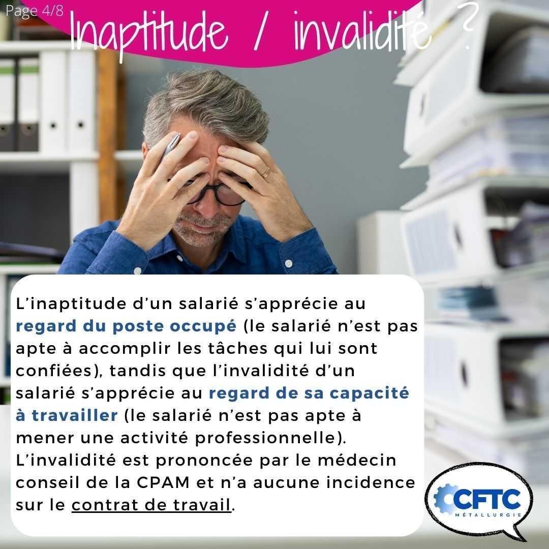 L'inaptitude au poste de travail L'inaptitude au poste de travail