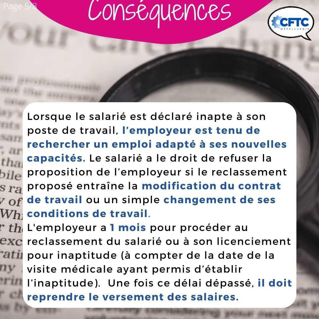 L'inaptitude au poste de travail