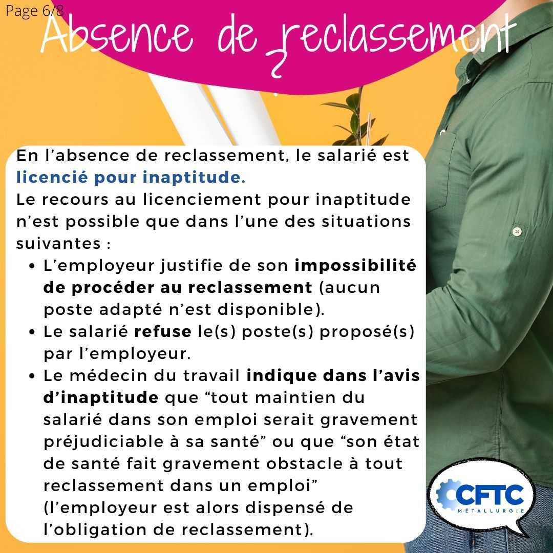 L'inaptitude au poste de travail