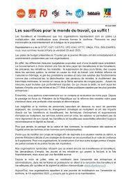 Les sacrifices pour le monde du travail, ça suffit !